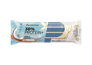 Clearance - PowerBar 30% Protein Plus Bar (15x55g) Vanilla Coconut - Best Before End 11/2023 -SAVE 50%