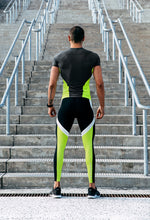 Load image into Gallery viewer, Zeropoint Compression tights black chartreuse lifestyle mens