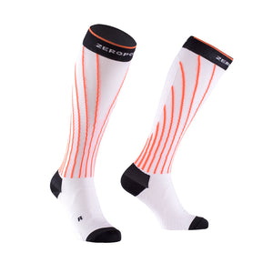 zeropoint pro racing compression socks white devils orange