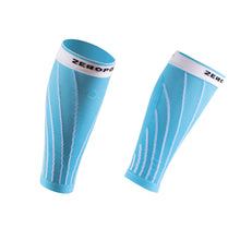 Load image into Gallery viewer, ZEROPOINT Pro Racing Compression Calf Sleeves blue crystal white