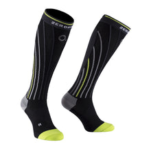 Load image into Gallery viewer, zeropoint pro racing compression socks black and yellow