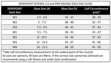 Load image into Gallery viewer, zeropoint pro racing compression socks size chart