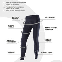 Load image into Gallery viewer, ZEROPOINT Performance Compression Tights Women - Black graphic

