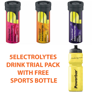 Powerbar 5Electrolytes Trial Pack 3 Tubes with Free 750ml Bottle (3 x Non-Caffeinated flavours)