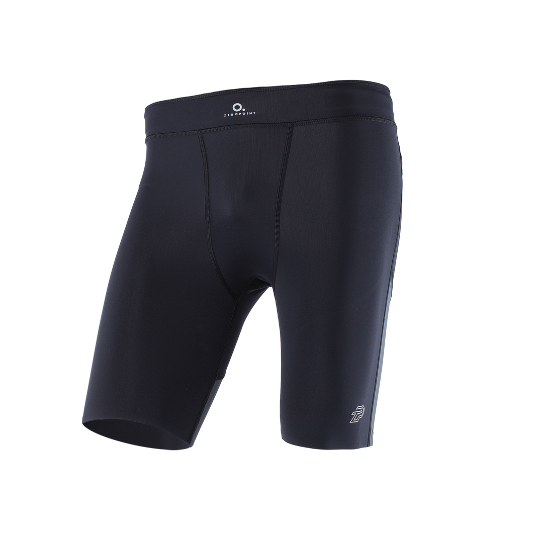 ZEROPOINT ATHLETIC COMPRESSION SHORTS MENS BLACK AND TITANIUM - SAVE 60%