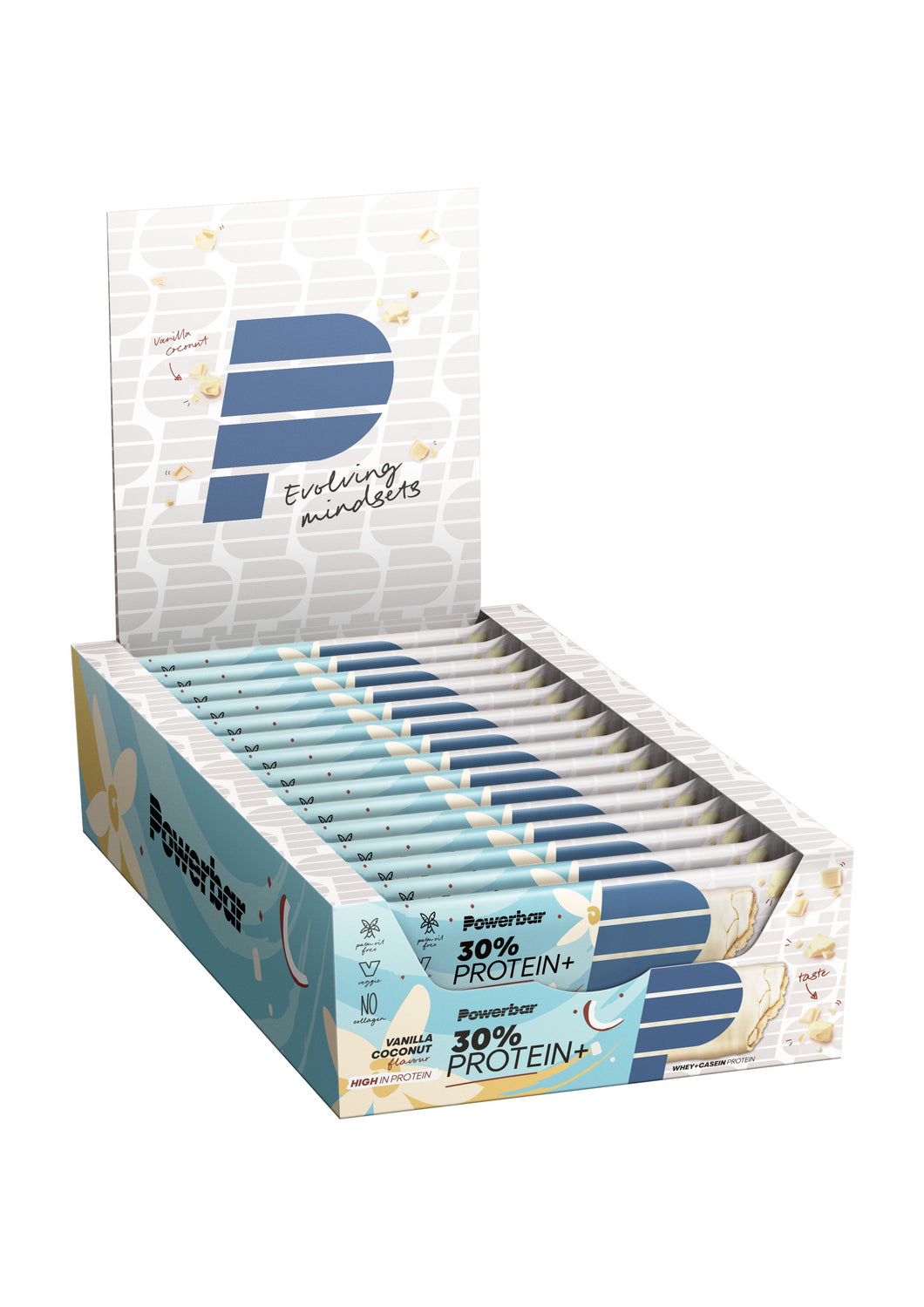 Clearance - PowerBar 30% Protein Plus Bar (15x55g) Vanilla Coconut - Best Before End 11/2023 -SAVE 50%