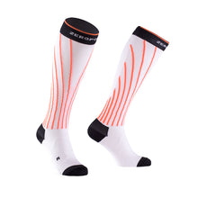 Load image into Gallery viewer, zeropoint pro racing compression socks white devils orange
