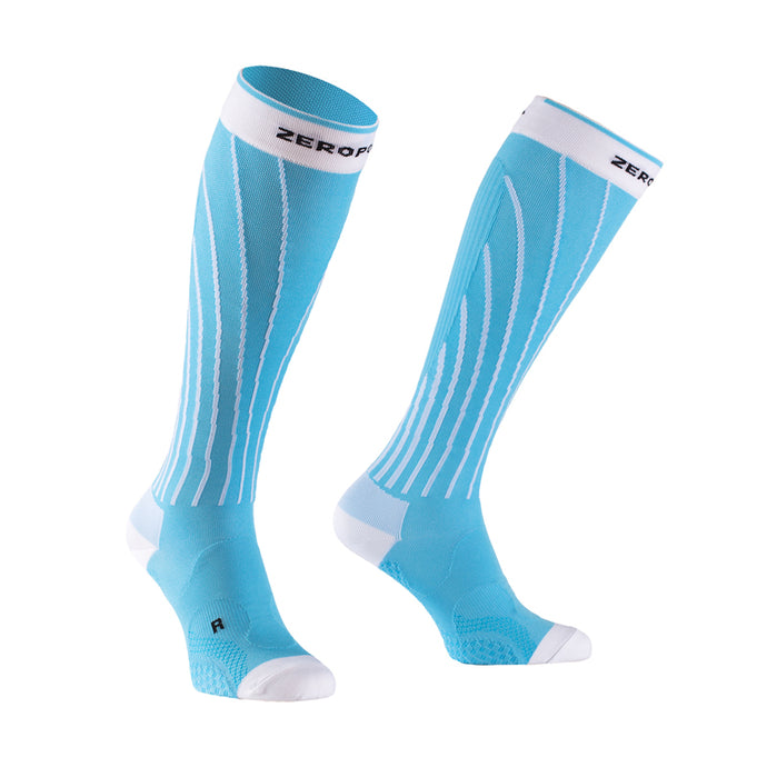 zeropoint pro racing compression socks blue crystal white