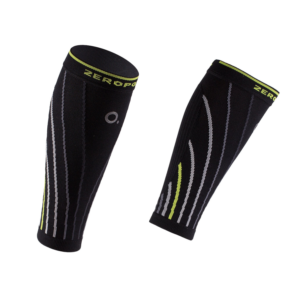 ZEROPOINT Pro Racing Compression Calf Sleeves  black and yellow
