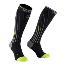 Load image into Gallery viewer, zeropoint pro racing compression socks black and yellow
