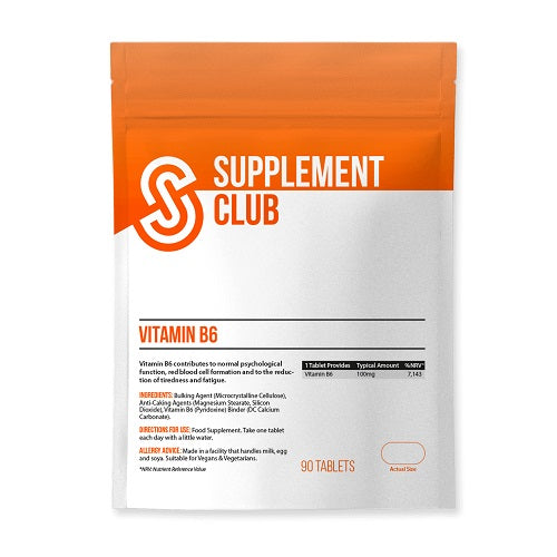 Supplement Club Vitamin B6 90 Tablets - Best Before End August 2023 - SAVE 77%