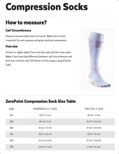 Load image into Gallery viewer, Zeropoint Intense 2.0 High Compression socks sizing
