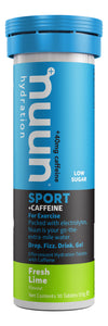 Nuun Sport + Caffeine Fresh Lime tube