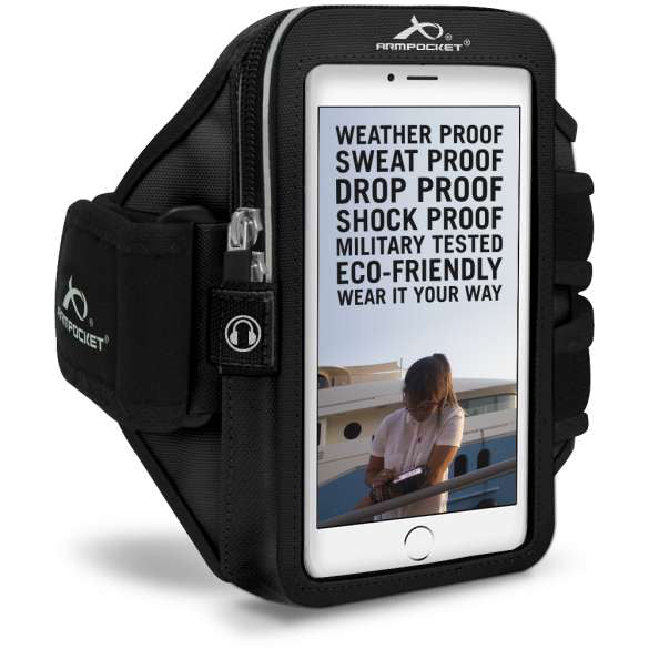 Armpocket Mega i-40 Running Phone Armband for iPhone 13/12/11/11 Pro/XS/XR/X, Galaxy Note 10, S20 more
