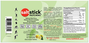 Saltstick Fastchews 60 chews label lemon