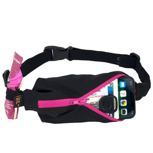 SPIbelt Performance Black with hot pink zip